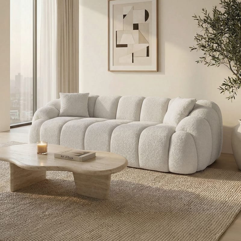 3-istuttava sohva Atelier Del Sofa Octavio (233 x 70 x 80 cm) Valkoinen - Huonekalut - Sohva - 3:n istuttava sohva