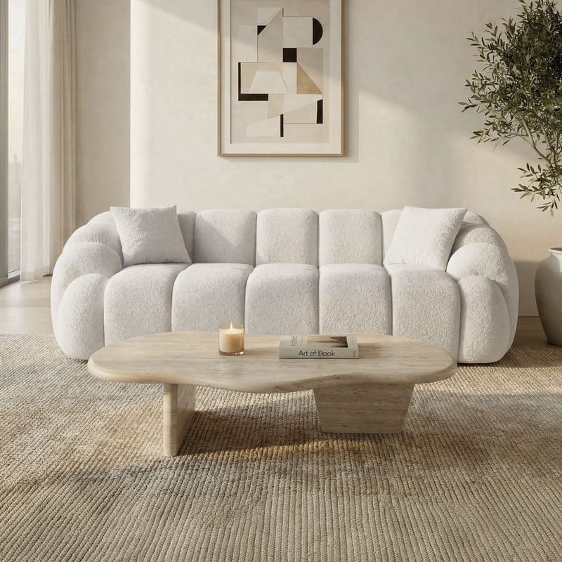 3-istuttava sohva Atelier Del Sofa Octavio (233 x 70 x 80 cm) Valkoinen - Huonekalut - Sohva - 3:n istuttava sohva