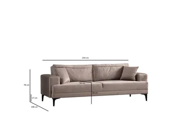 3-istuttava Sohva Cabni - Beige - Huonekalut - Sohva - 3:n istuttava sohva