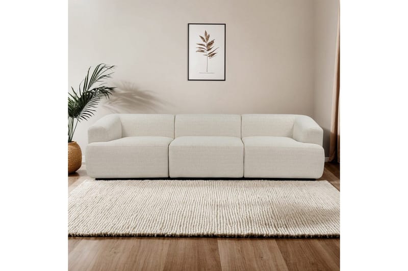 3-istuttava sohva Dashwood Valkoinen - Valkoinen - Huonekalut - Sohva - 4:n istuttava sohva