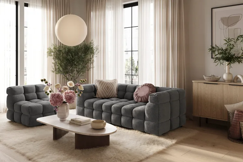 3-istuttava Sohva Elise - Tummanharmaa - Huonekalut - Sohva - 3:n istuttava sohva