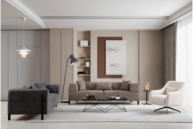 3-istuttava Sohva Gio - Ruskea - Huonekalut - Sohva - 3:n istuttava sohva