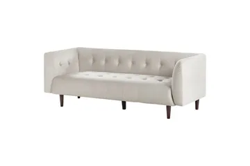 3-sitssoffa Beliani Byske Beige, mörkt trä Beige||Dark colored wood - Huonekalut - Sohva - 3:n istuttava sohva