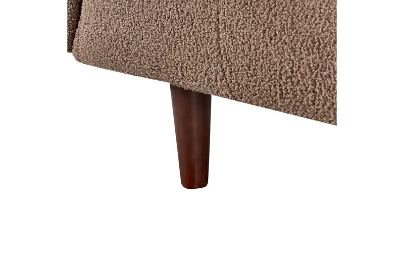 3-sitssoffa Beliani Byske Beige, mörkt trä Brown||Dark colored wood - Huonekalut - Sohva - 3:n istuttava sohva