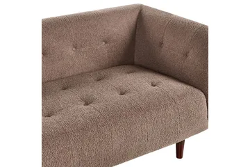 3-sitssoffa Beliani Byske Beige, mörkt trä Brown||Dark colored wood - Huonekalut - Sohva - 3:n istuttava sohva