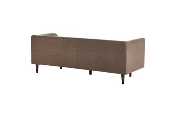 3-sitssoffa Beliani Byske Beige, mörkt trä Brown||Dark colored wood - Huonekalut - Sohva - 3:n istuttava sohva