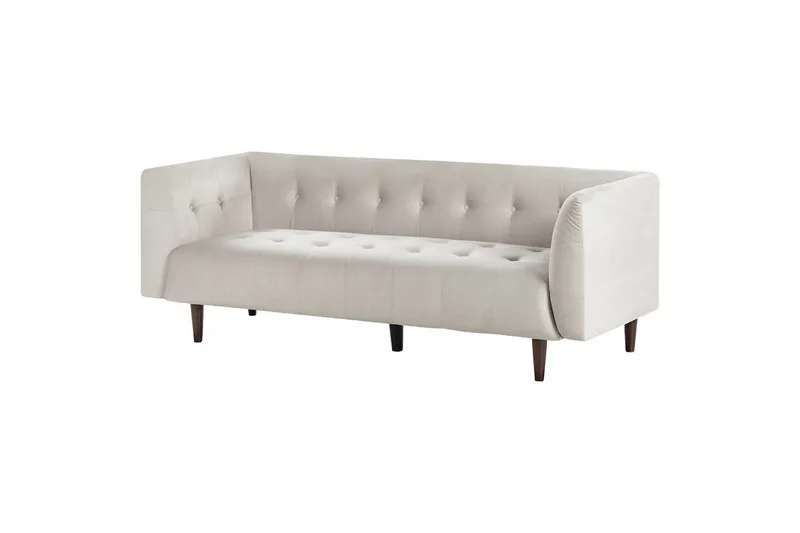 3-sitssoffa Beliani Byske Beige, mörkt trä NO_BRAND Beige||Dark colored wood - Huonekalut - Sohva - 3:n istuttava sohva