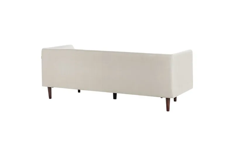 3-sitssoffa Beliani Byske Beige, mörkt trä NO_BRAND Beige||Dark colored wood - Huonekalut - Sohva - 3:n istuttava sohva