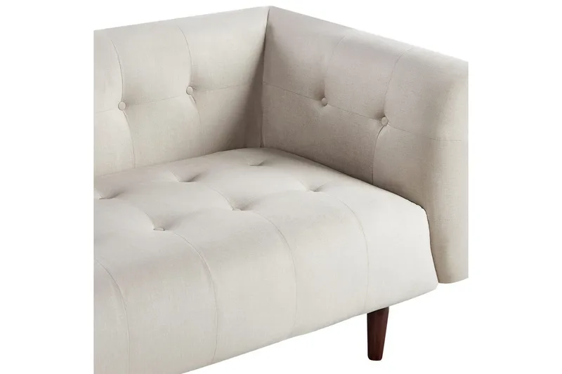 3-sitssoffa Beliani Byske Beige, mörkt trä NO_BRAND Beige||Dark colored wood - Huonekalut - Sohva - 3:n istuttava sohva