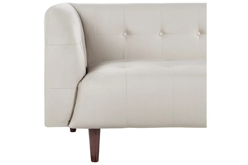 3-sitssoffa Beliani Byske Beige, mörkt trä NO_BRAND Beige||Dark colored wood - Huonekalut - Sohva - 3:n istuttava sohva
