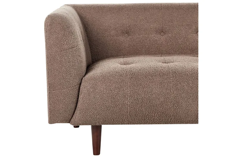 3-sitssoffa Beliani Byske Beige, mörkt trä NO_BRAND Brown||Dark colored wood - Huonekalut - Sohva - 3:n istuttava sohva