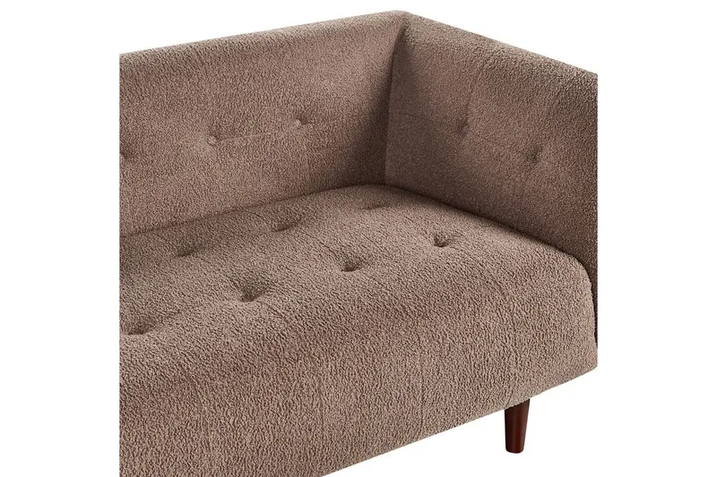 3-sitssoffa Beliani Byske Beige, mörkt trä NO_BRAND Brown||Dark colored wood - Huonekalut - Sohva - 3:n istuttava sohva