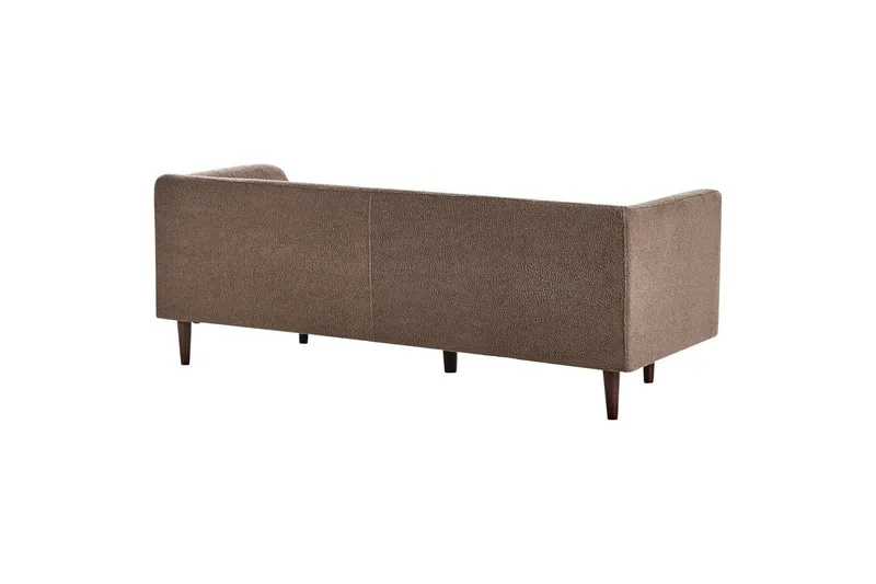 3-sitssoffa Beliani Byske Beige, mörkt trä NO_BRAND Brown||Dark colored wood - Huonekalut - Sohva - 3:n istuttava sohva