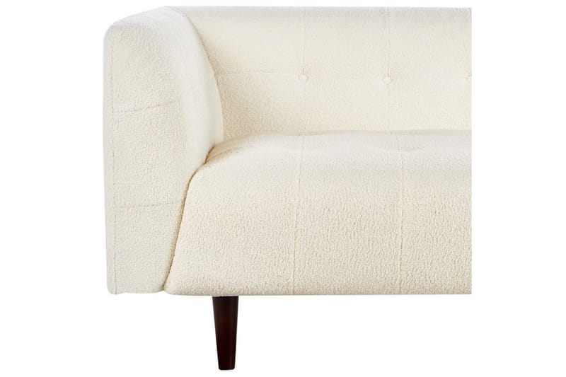3-sitssoffa Beliani Byske Beige, mörkt trä NO_BRAND White - Valkoinen - Huonekalut - Sohva - 3:n istuttava sohva