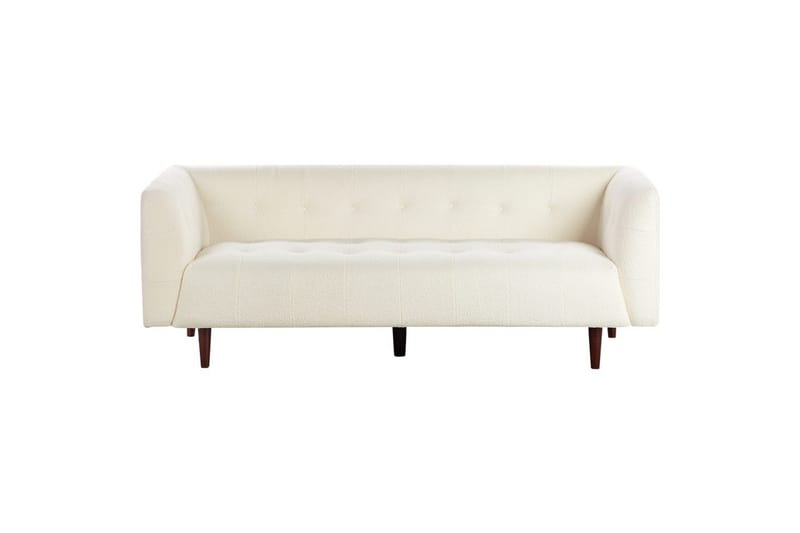 3-sitssoffa Beliani Byske Beige, mörkt trä NO_BRAND White - Valkoinen - Huonekalut - Sohva - 3:n istuttava sohva