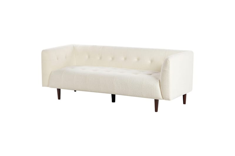 3-sitssoffa Beliani Byske Beige, mörkt trä NO_BRAND White - Valkoinen - Huonekalut - Sohva - 3:n istuttava sohva