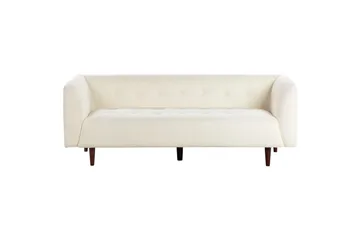 3-sitssoffa Beliani Byske Beige, mörkt trä White - Valkoinen - Huonekalut - Sohva - 3:n istuttava sohva