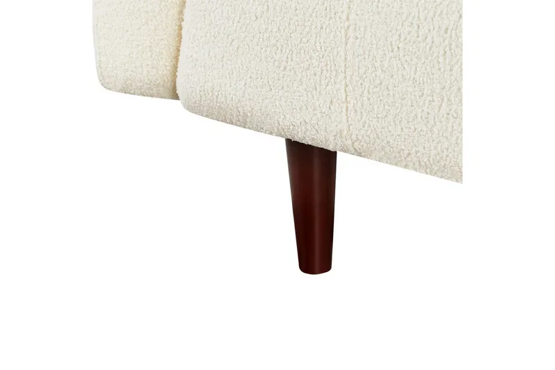 3-sitssoffa Beliani Byske Beige, mörkt trä White - Valkoinen - Huonekalut - Sohva - 3:n istuttava sohva