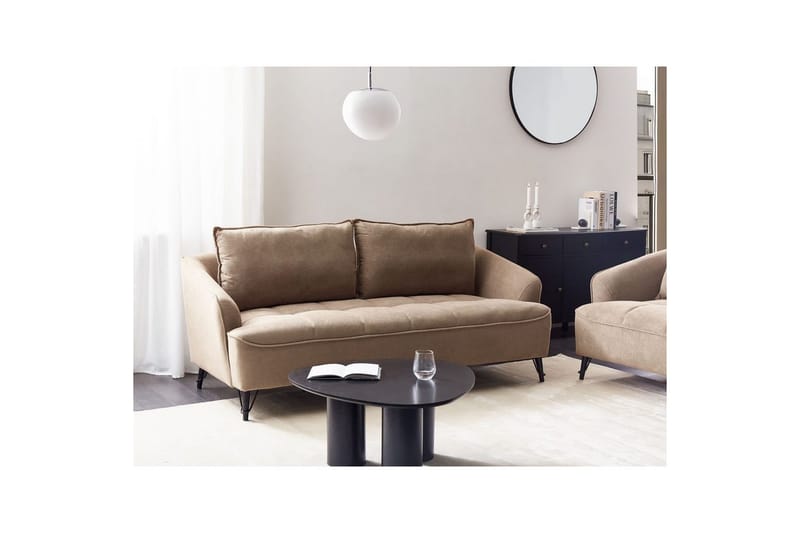 3-sitssoffa Beliani Hobro Brun, Svart Brown||Black - Huonekalut - Sohva - 3:n istuttava sohva