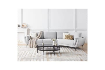 3-sitssoffa Beliani Kansseli Beige, svart Grey - Harmaa - Huonekalut - Sohva - 3:n istuttava sohva