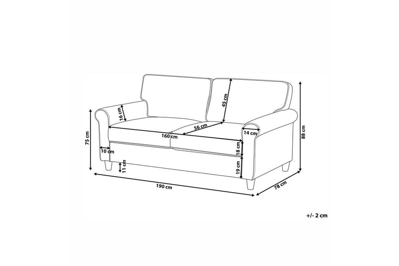 3-sitssoffa Beliani Ronneby Beige, ljust trä Beige||Light colored wood - Huonekalut - Sohva - 3:n istuttava sohva