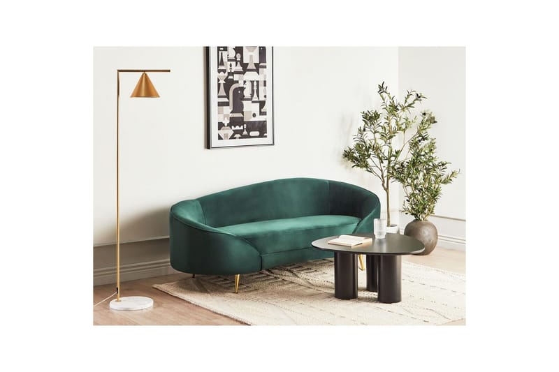 3-sitssoffa Beliani Savar Blå, Svart NO_BRAND Dark green||GOLD - Huonekalut - Sohva - 3:n istuttava sohva