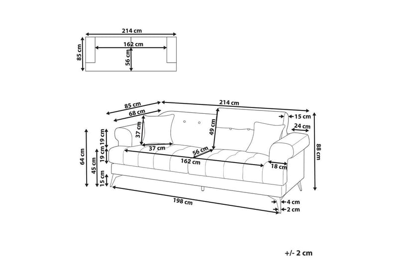3-sitssoffa Beliani Skive Beige Beige VALUE_MISSING_1 - Huonekalut - Sohva - 3:n istuttava sohva