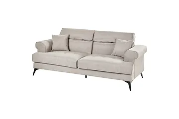 3-sitssoffa Beliani Skive Beige Beige VALUE_MISSING_1 - Huonekalut - Sohva - 3:n istuttava sohva