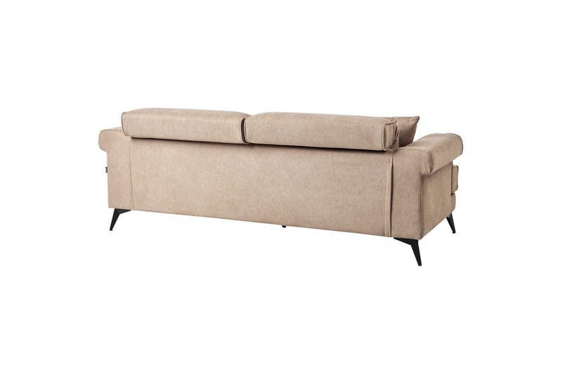 3-sitssoffa Beliani Skive Beige NO_BRAND Beige VALUE_MISSING_2 - Beige - Huonekalut - Sohva - 3:n istuttava sohva