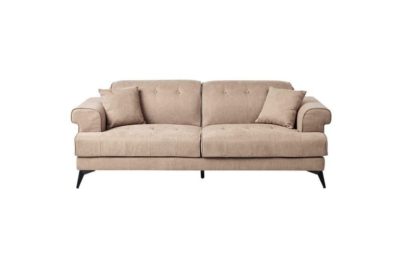 3-sitssoffa Beliani Skive Beige NO_BRAND Beige VALUE_MISSING_2 - Beige - Huonekalut - Sohva - 3:n istuttava sohva