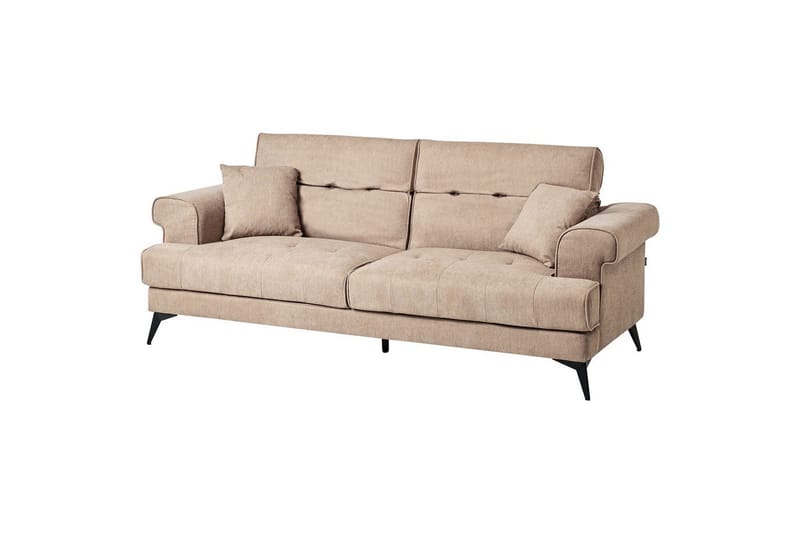 3-sitssoffa Beliani Skive Beige NO_BRAND Beige VALUE_MISSING_2 - Beige - Huonekalut - Sohva - 3:n istuttava sohva