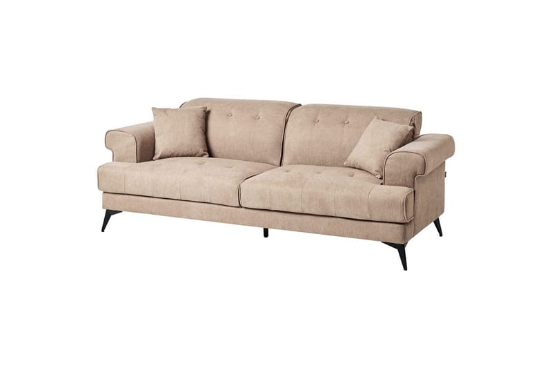 3-sitssoffa Beliani Skive Beige NO_BRAND Beige VALUE_MISSING_2 - Beige - Huonekalut - Sohva - 3:n istuttava sohva