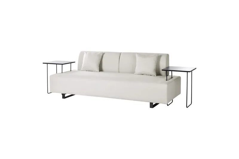 3-sitssoffa Beliani Sokna Beige, svart Beige||Black - Huonekalut - Sohva - 3:n istuttava sohva