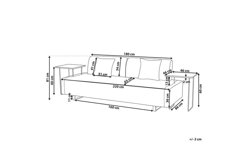3-sitssoffa Beliani Sokna Beige, svart Beige||Black - Huonekalut - Sohva - 3:n istuttava sohva