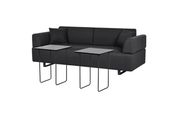 3-sitssoffa Beliani Sokna Beige, svart Black - Huonekalut - Sohva - 3:n istuttava sohva