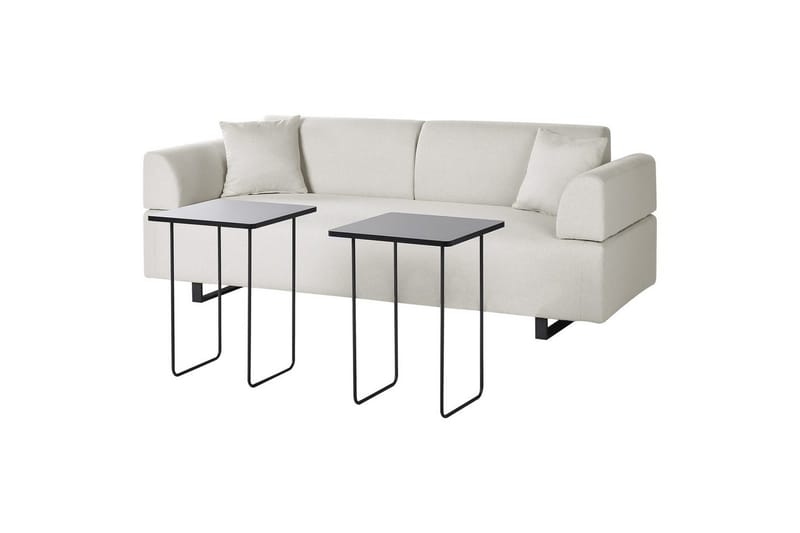 3-sitssoffa Beliani Sokna Beige, svart NO_BRAND Beige||Black - Huonekalut - Sohva - 3:n istuttava sohva