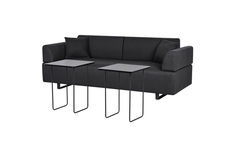 3-sitssoffa Beliani Sokna Beige, svart NO_BRAND Black - Huonekalut - Sohva - 3:n istuttava sohva