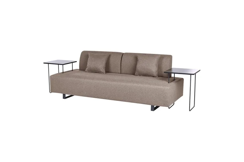 3-sitssoffa Beliani Sokna Beige, svart NO_BRAND Brown, Ruskea