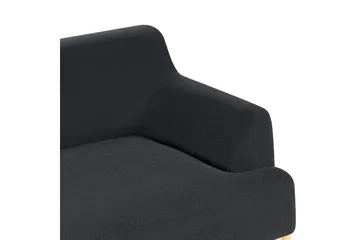 3-sitssoffa Beliani Sosjo Beige, ljust trä Black||Light colored wood - Huonekalut - Sohva - 3:n istuttava sohva