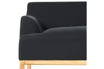 3-sitssoffa Beliani Sosjo Beige, ljust trä Black||Light colored wood - Huonekalut - Sohva - 3:n istuttava sohva