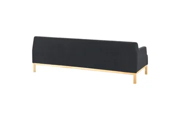 3-sitssoffa Beliani Sosjo Beige, ljust trä Black||Light colored wood - Huonekalut - Sohva - 3:n istuttava sohva