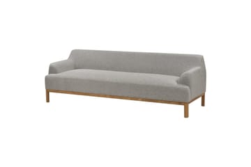 3-sitssoffa Beliani Sosjo Beige, ljust trä Grey||Light colored wood - Huonekalut - Sohva - 3:n istuttava sohva