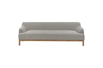 3-sitssoffa Beliani Sosjo Beige, ljust trä Grey||Light colored wood