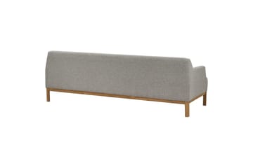 3-sitssoffa Beliani Sosjo Beige, ljust trä Grey||Light colored wood - Huonekalut - Sohva - 3:n istuttava sohva