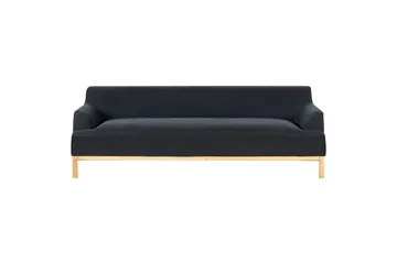 3-sitssoffa Beliani Sosjo Beige, ljust trä NO_BRAND Black||Light colored wood