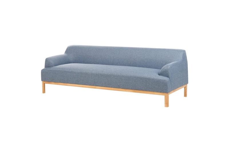 3-sitssoffa Beliani Sosjo Beige, ljust trä NO_BRAND blue||Light colored wood - Huonekalut - Sohva - 3:n istuttava sohva