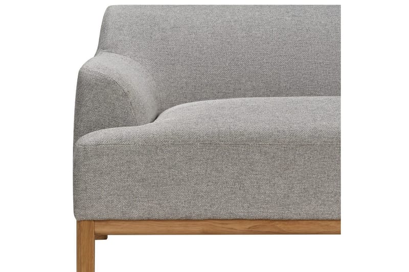 3-sitssoffa Beliani Sosjo Beige, ljust trä NO_BRAND Grey||Light colored wood - Huonekalut - Sohva - 3:n istuttava sohva