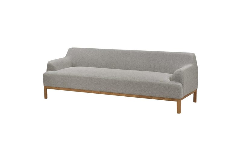 3-sitssoffa Beliani Sosjo Beige, ljust trä NO_BRAND Grey||Light colored wood - Huonekalut - Sohva - 3:n istuttava sohva