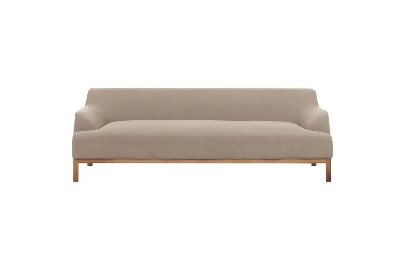 3-sitssoffa Beliani Sosjo Beige, ljust trä NO_BRAND Taupe, undefined