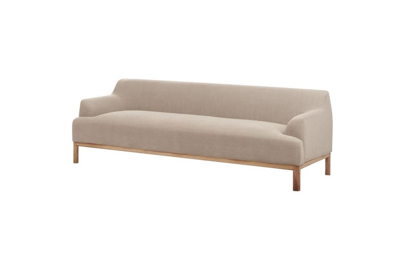 3-sitssoffa Beliani Sosjo Beige, ljust trä NO_BRAND Taupe - Huonekalut - Sohva - 3:n istuttava sohva